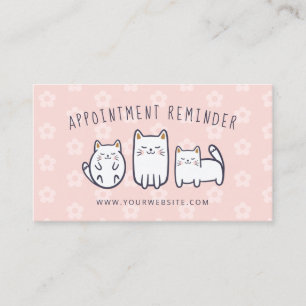 Cute Adorable Kitty Cat Appointment Reminder Pink