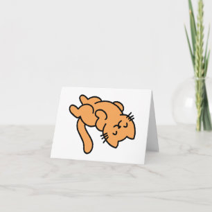 Cute Adorable Lazy Orange Cat PERSONALIZED Card