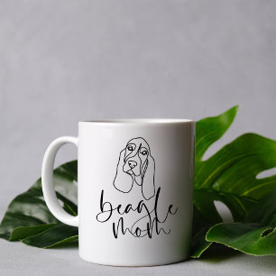 Cute Adorable Line Art Minimalistic Beagle Mum Coffee Mug