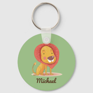 Cute Adorable Lion personalised custom colour Key Ring