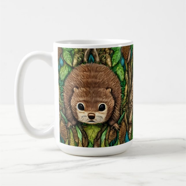 Cute Adorable Little Baby Beaver Coffee Mug (Left)