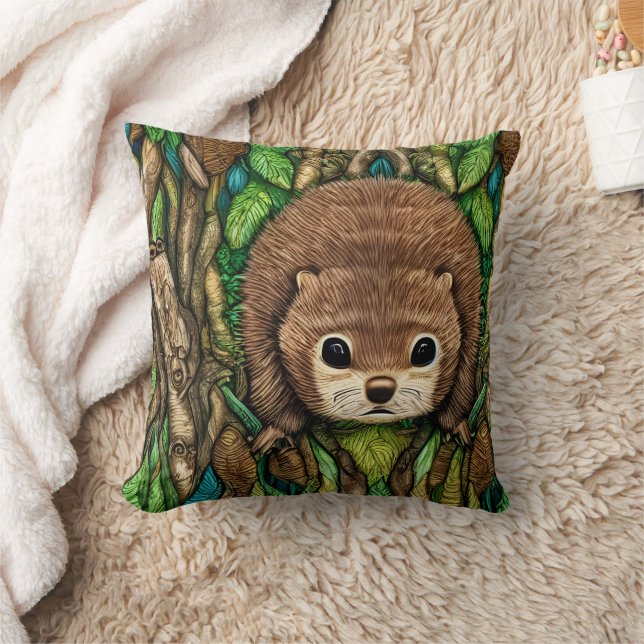 Cute Adorable Little Baby Beaver Cushion (Blanket)