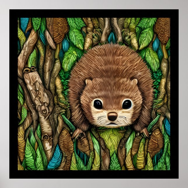 Cute Adorable Little Baby Beaver Poster (Front)