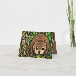 Cute Adorable Little Baby Beaver Thank You Card