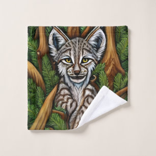 Cute Adorable Little Lynx Kitten Bath Towel Set