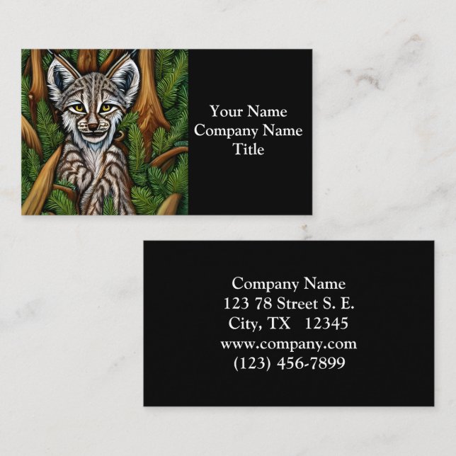 Cute Adorable Little Lynx Kitten Business Card (Front/Back)