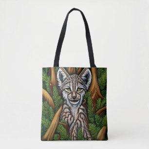 Cute Adorable Little Lynx Kitten Tote Bag