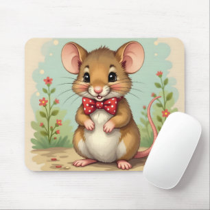 Cute adorable little mouse with tie mat