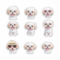 Cute Adorable Maltese Puppy Stickers