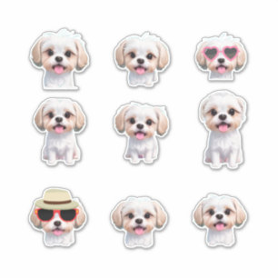 Cute Adorable Maltese Puppy Stickers