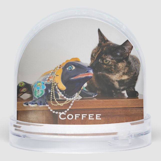 Cute Adorable Pet Cat, Dog, Baby Photo with Name Snowglobe (Back)