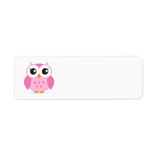 Cute adorable pink owl animal cartoon for kids