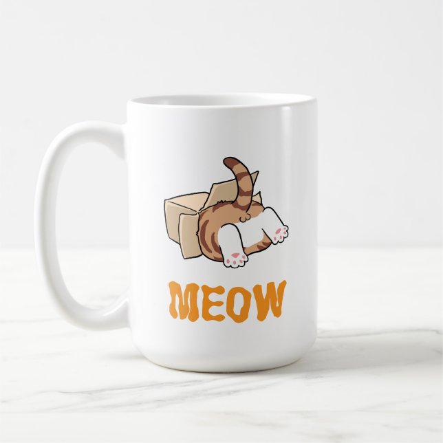 Cute Adorable Playful Cat Cardboard Funny Loveable Coffee Mug (Left)