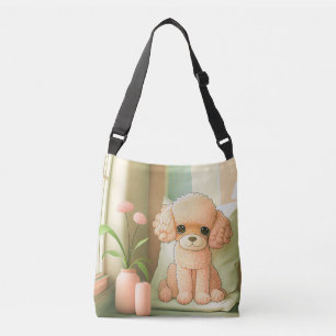 Cute Adorable Poodle Dog Puppy Artwork   Crossbody Bag