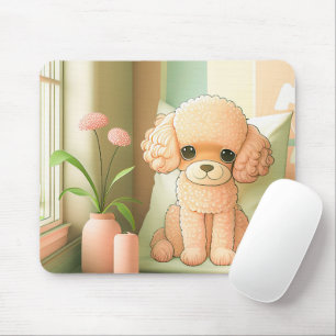 Cute Adorable Poodle Dog Puppy Artwork   Mouse Mat