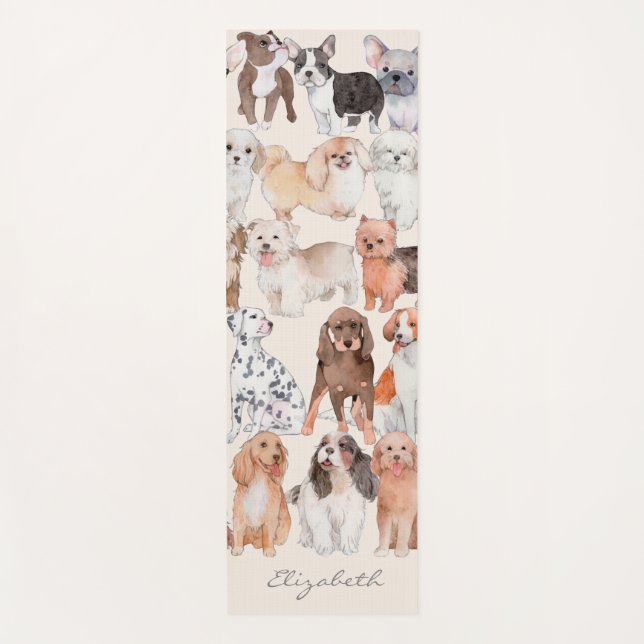 Cute Adorable Puppies Yoga Mat (Front)