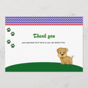 Cute Adorable Puppy Dog Thank You Card