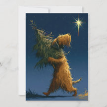 Cute Adorable Puppy with Festive Christmas Tree
