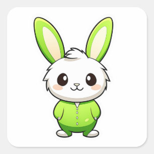 Cute Adorable rabbit animal Square Sticker