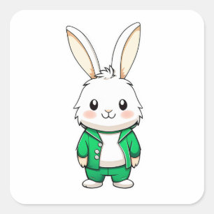 Cute Adorable rabbit animal Square Sticker