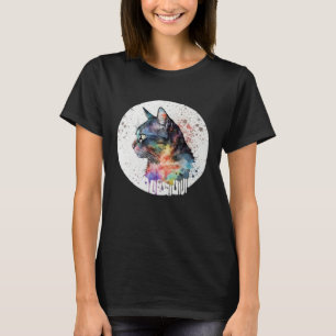 Cute adorable unique original art watercolor cat d T-Shirt