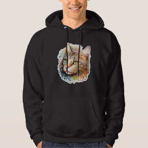 Cute adorable unique original watercolor cat  1 hoodie