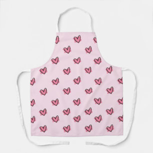 Cute Adorable Valentine's Day Red Hearts Pattern Apron