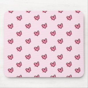 Cute Adorable Valentine's Day Red Hearts Pattern   Mouse Mat
