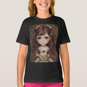 Cute Adorable Vintage Style Chibi Kawaii Girl Art T-Shirt