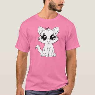 Cute Adorable White Cat Cartoon-30853 T-Shirt