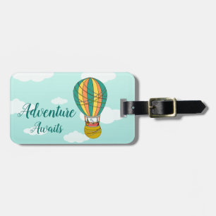 Cute "Adventure Awaits" Bird Illustration For Kids Luggage Tag