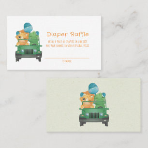 Cute Adventure Dinosaurs Diaper Raffle Business Card