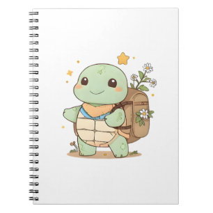 Cute Adventure Turtle Traveller Kawaii Design Notebook