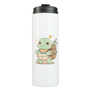 Cute Adventure Turtle Traveller Kawaii Design Thermal Tumbler