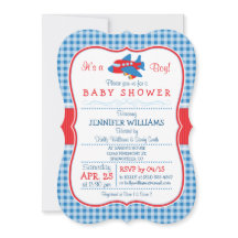 Cute Aeroplane Baby Shower Invitation