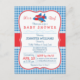 Cute Aeroplane Baby Shower Invitation