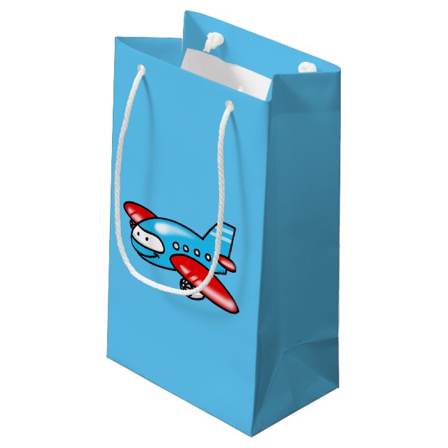 cute aeroplane cartoon small gift bag (Back Angled)