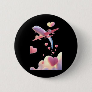 Cute Aeroplane Funny Unisex Design for Men Women 6 Cm Round Badge