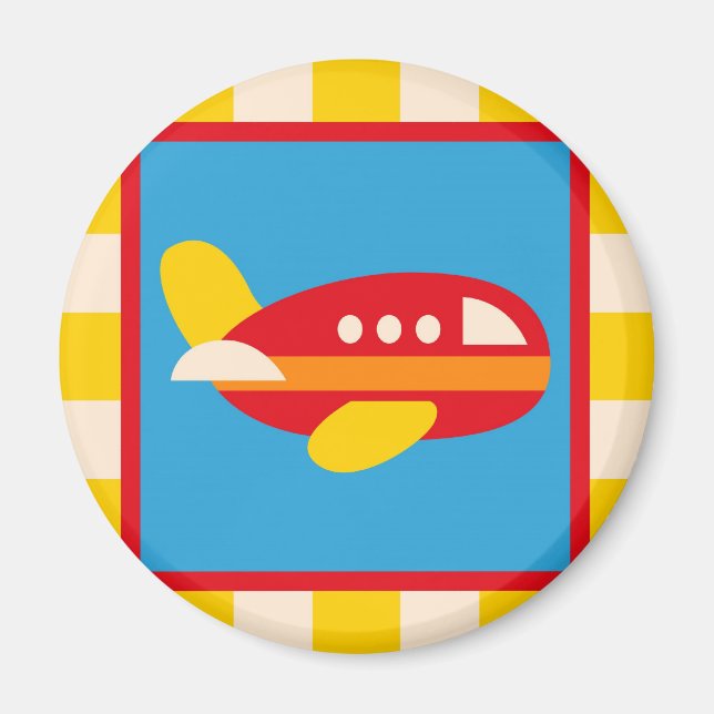 Cute Aeroplane Transportation Theme Kids Gifts Magnet (Front)
