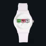 Cute Aeroplane Watch<br><div class="desc">Peace Love Fly. I love flying. A great gift for a pilot or someone who loves planes.</div>