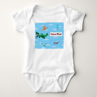 Cute Aeroplanes and Helicopter for Baby Boy Bodysuit