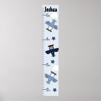 Cute Aeroplanes Growth Chart Keep at 8x44!