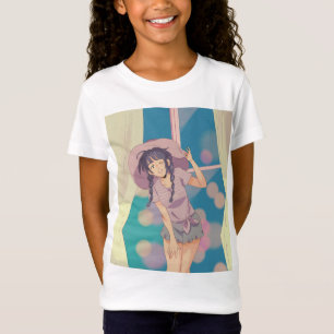 Cute Aesthetic Anime Girl - Soft Pastel Manga Grap T-Shirt