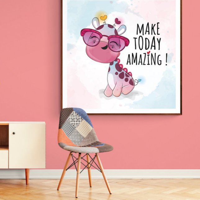 Cute Aesthetic - Baby Giraffe Inspirational Quote Canvas Print (Creator Uploaded)