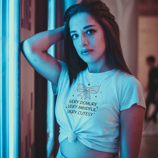 Cute Aesthetic Bow & Quote Pastel T-Shirt (Creator Uploaded)