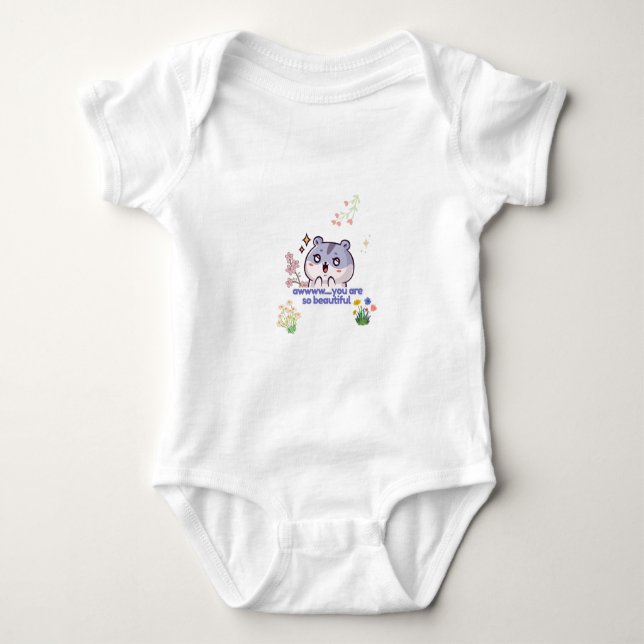 ​Cute Aesthetic Hamster Baby Bodysuit (Front)