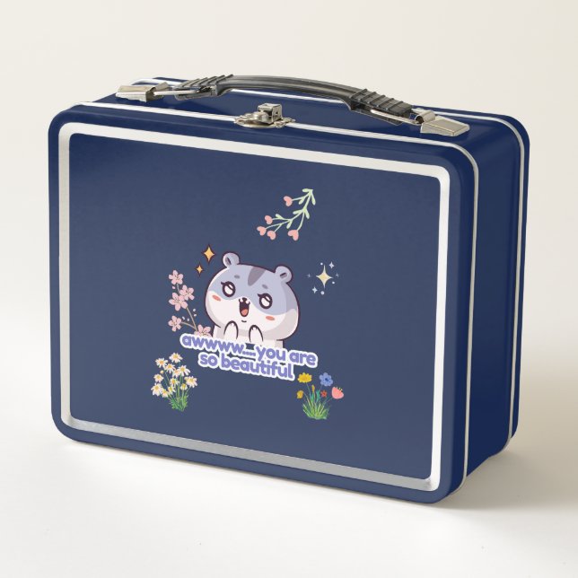 ​Cute Aesthetic Hamster Metal Lunchbox (Front)