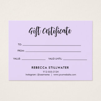 Cute Aesthetic Minimalist Simple Purple Gift Card