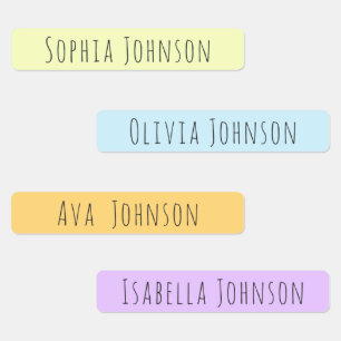 Cute Aesthetic Pastel Kids Waterproof Name Labels