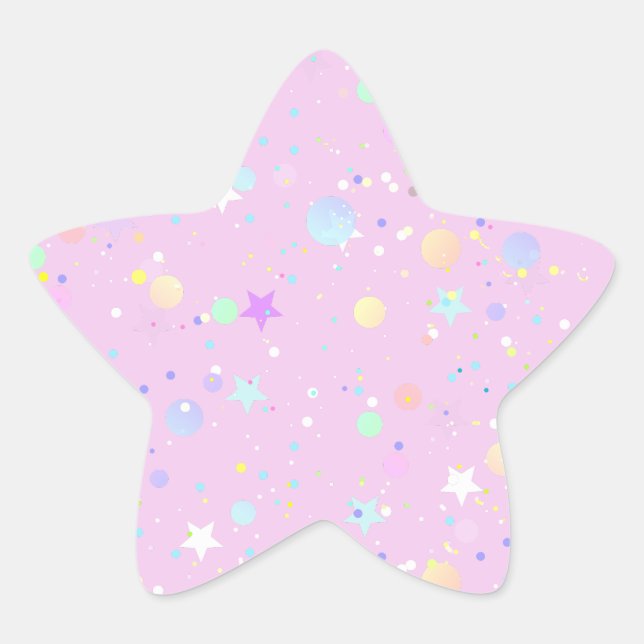 Cute aesthetic pastel pink star sticker (Front)